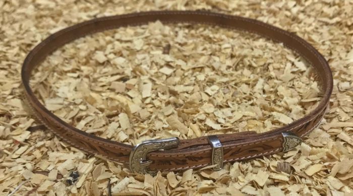 Hatband Leaf Tooled with Buckle