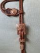 Custom Two Ear Headstall Antique Chestnut with Flower Tooling - Rose-Gold - Peach