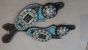 Custom blue/black spurstraps