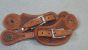 Kids spur straps chestnut basket tooling