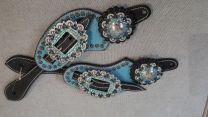 Custom blue/black spurstraps