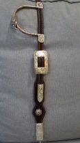 Custom brown Hansen Sterling Silver plate knotted ear headstall