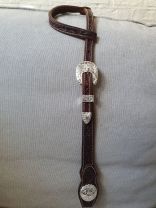 Custom Two Ear Headstall with Hansen Silver Manzanillo Buckles and Conchos