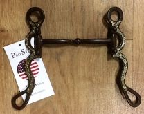 Silver Engraved Brown Shank Snaffle