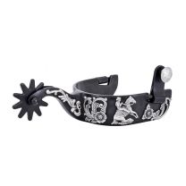 MetaLab Black Steel Floral Reining Spur 