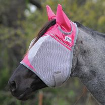 Cashel Crusader Fly Mask with Ears - Pink Ribbon