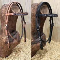Browband Headstall with Black Beads