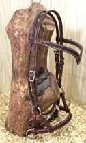 Leather sidepull with V-browband