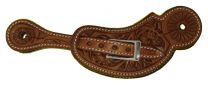 Kids Spur Straps Chestnut Flower Tooling