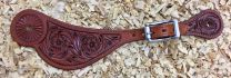 Spurstrap Sadesa Leather with Flower Tooling