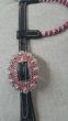 Custom black and pink two ear show headstall