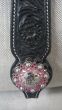 Custom black and pink two ear show headstall