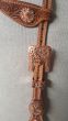 Double ear show headstall with Rose Copper gold with Peace crystals