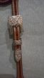 Custom Antique Chestnut Two Ears Headstall with Peach Crystals