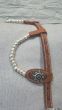 Custom Two Ear Chestnut Headstall Silverballs with Black Crystals