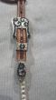 Custom Two Ear Antique Chestnut Headstall Silverballs with Black Crystals