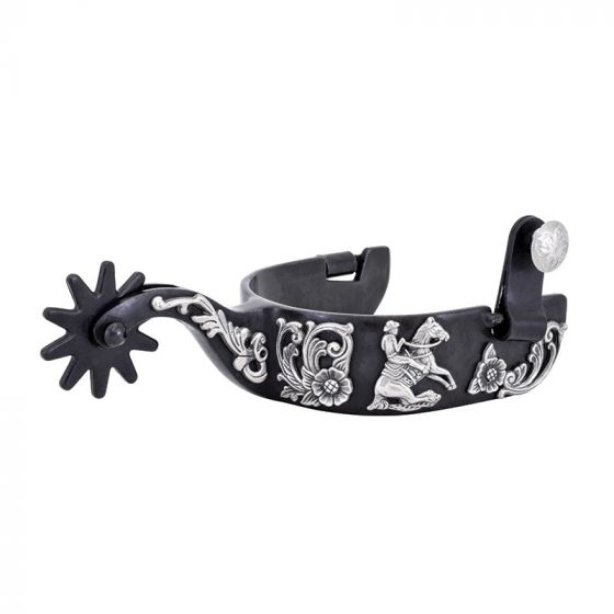 MetaLab Black Steel Floral Reining Spur 