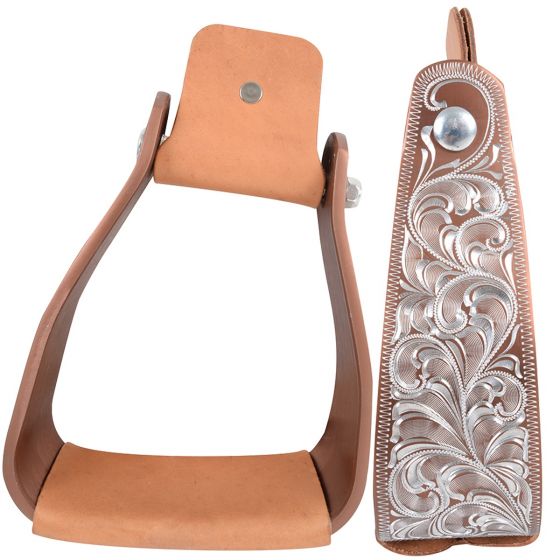 Cashel Engraved Crooked Stirrup Brown